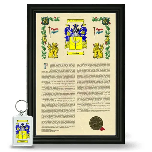 Moeller Framed Armorial History and Keychain - Black