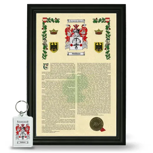 Mohlman Framed Armorial History and Keychain - Black