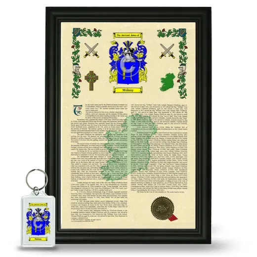 Molony Framed Armorial History and Keychain - Black