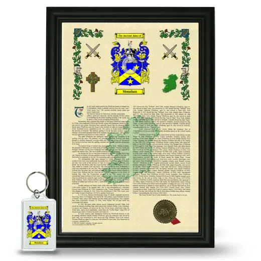 Monahan Framed Armorial History and Keychain - Black
