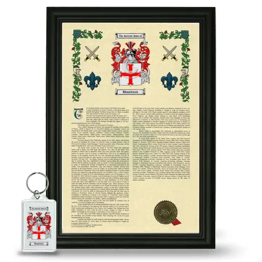 Monceaux Framed Armorial History and Keychain - Black