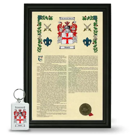 Monels Framed Armorial History and Keychain - Black