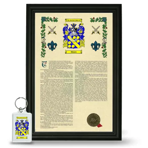 Monez Framed Armorial History and Keychain - Black