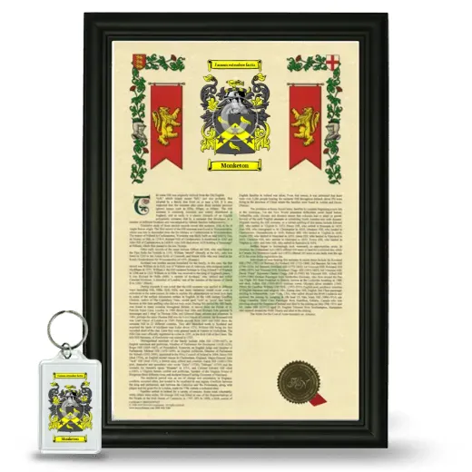 Monketon Framed Armorial History and Keychain - Black