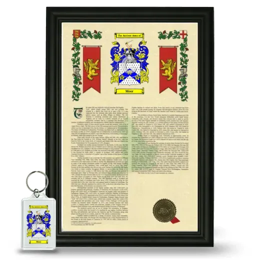 Moor Framed Armorial History and Keychain - Black