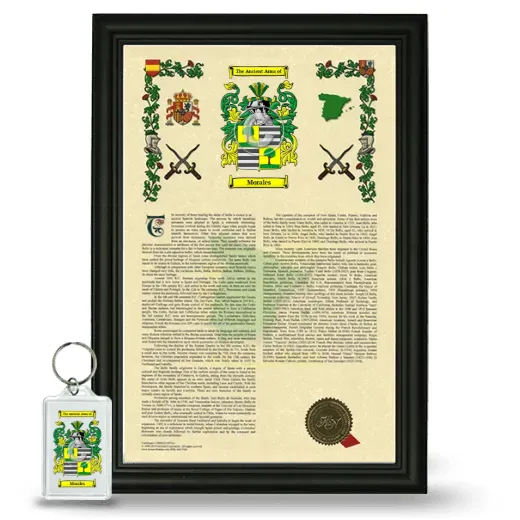 Morales Framed Armorial History and Keychain - Black