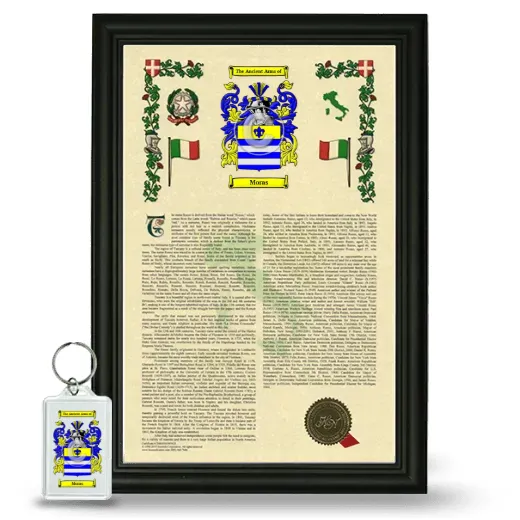 Moras Framed Armorial History and Keychain - Black