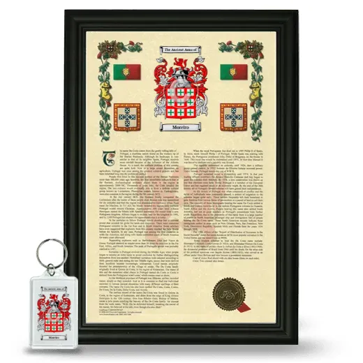 Moreiro Framed Armorial History and Keychain - Black