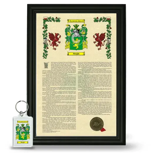 Morgin Framed Armorial History and Keychain - Black