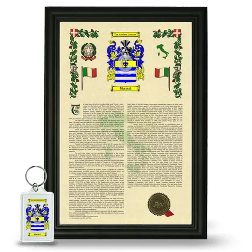 Morucci Framed Armorial History and Keychain - Black