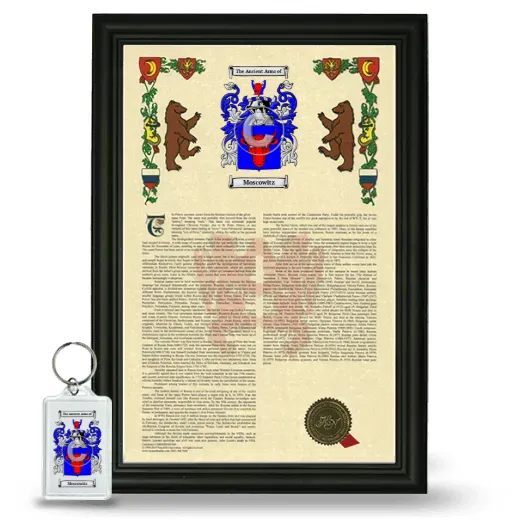 Moscowitz Framed Armorial History and Keychain - Black