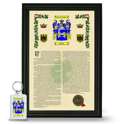 Moser Framed Armorial History and Keychain - Black