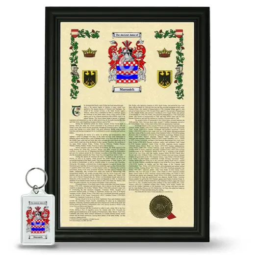 Muennich Framed Armorial History and Keychain - Black