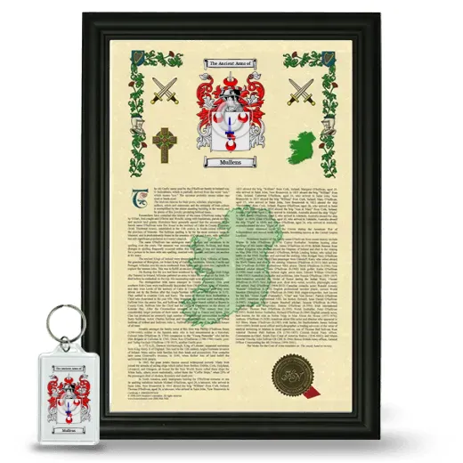 Mullens Framed Armorial History and Keychain - Black