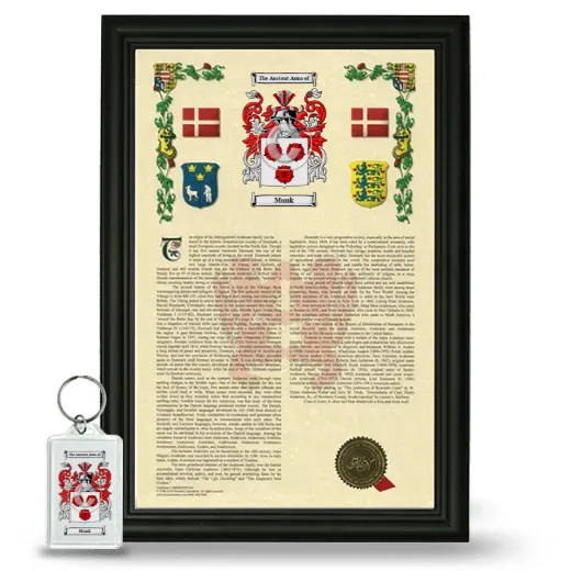 Munk Framed Armorial History and Keychain - Black