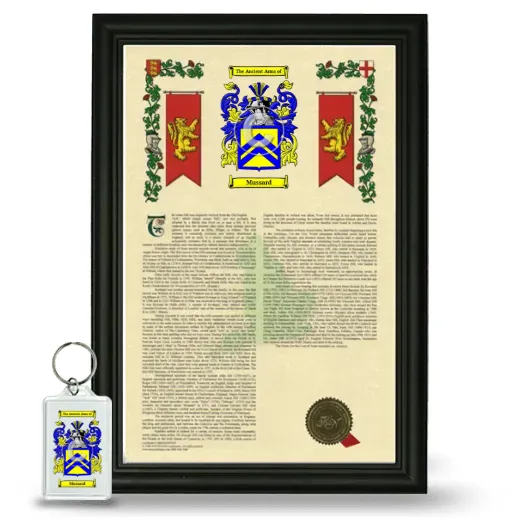 Mussard Framed Armorial History and Keychain - Black