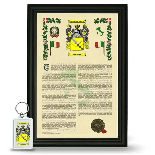 Musselini Framed Armorial History and Keychain - Black