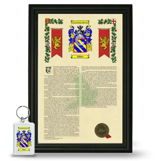 Nabers Framed Armorial History and Keychain - Black