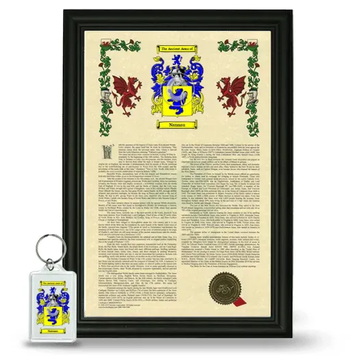 Nannau Framed Armorial History and Keychain - Black