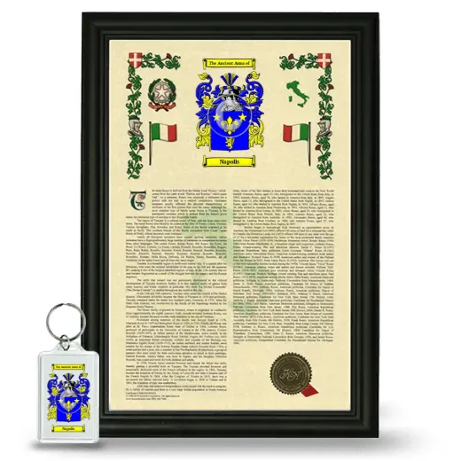 Napolis Framed Armorial History and Keychain - Black