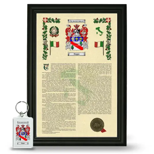 Nappa Framed Armorial History and Keychain - Black