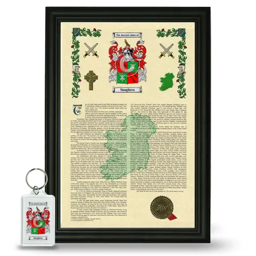 Naughten Framed Armorial History and Keychain - Black