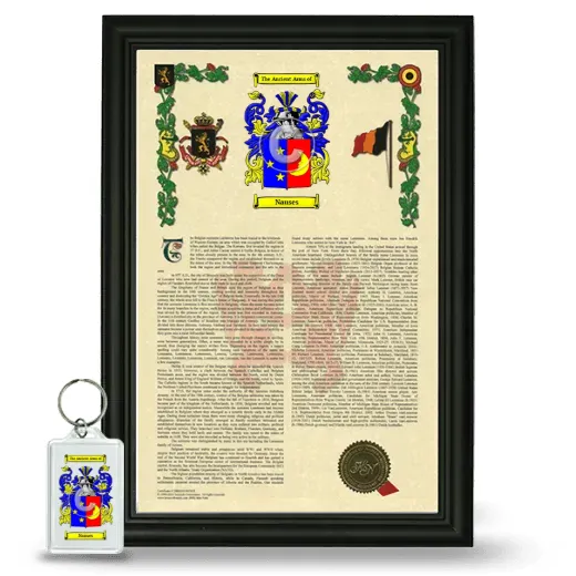 Nauses Framed Armorial History and Keychain - Black