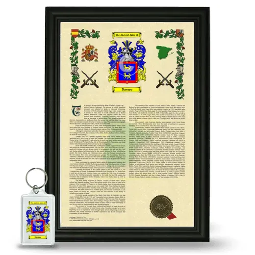 Navaro Framed Armorial History and Keychain - Black
