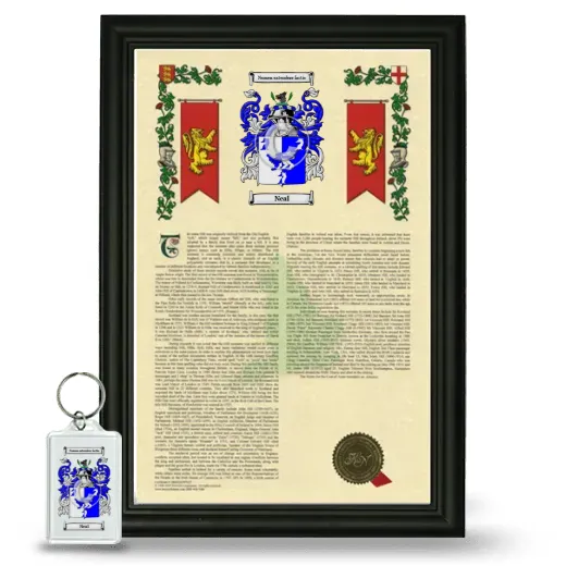 Neal Framed Armorial History and Keychain - Black