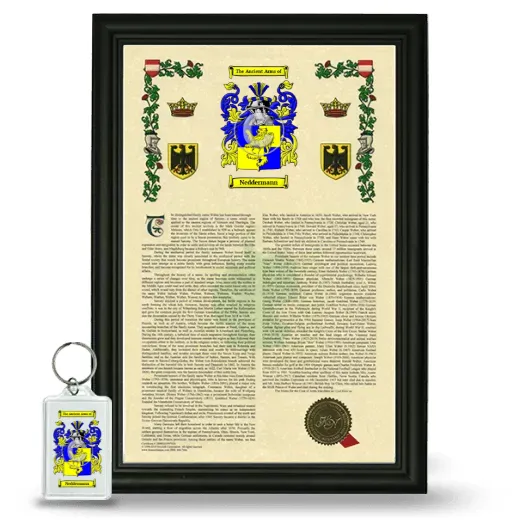 Neddermann Framed Armorial History and Keychain - Black