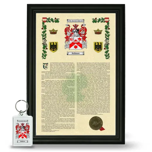 Neibauer Framed Armorial History and Keychain - Black