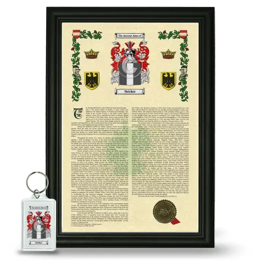 Neicker Framed Armorial History and Keychain - Black