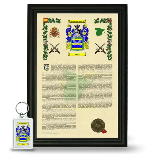 Neira Framed Armorial History and Keychain - Black