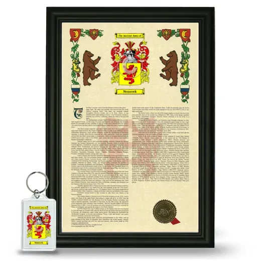 Nemecek Framed Armorial History and Keychain - Black