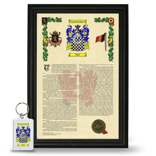 Nené Framed Armorial History and Keychain - Black