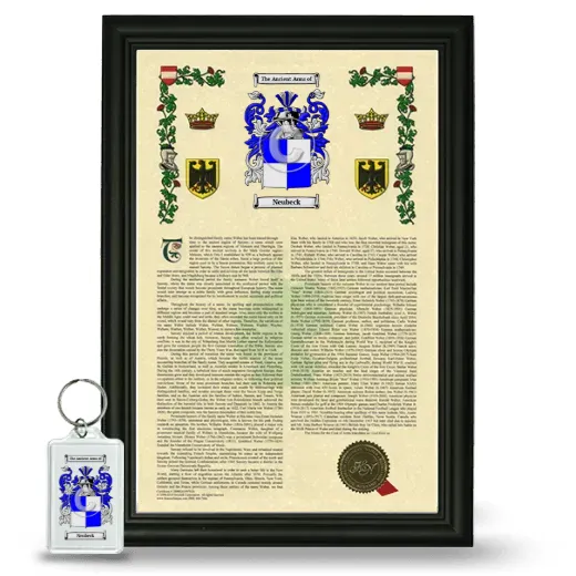 Neubeck Framed Armorial History and Keychain - Black