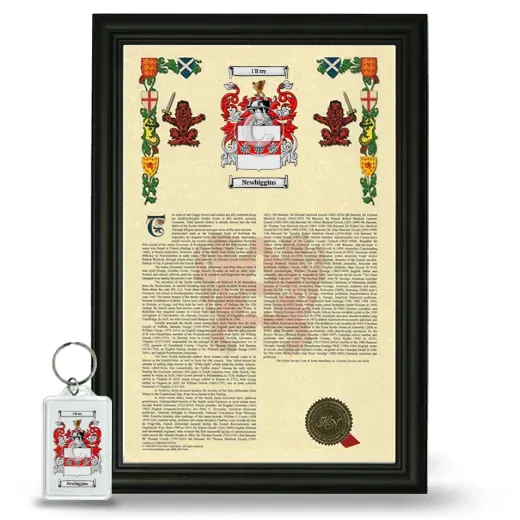 Newbiggins Framed Armorial History and Keychain - Black