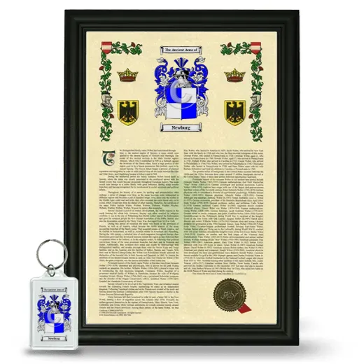 Newburg Framed Armorial History and Keychain - Black