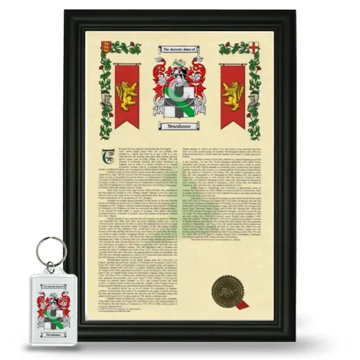 Newnhome Framed Armorial History and Keychain - Black
