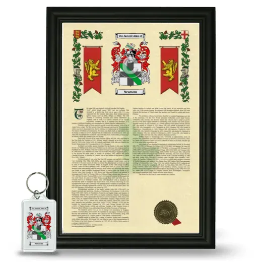 Newnom Framed Armorial History and Keychain - Black