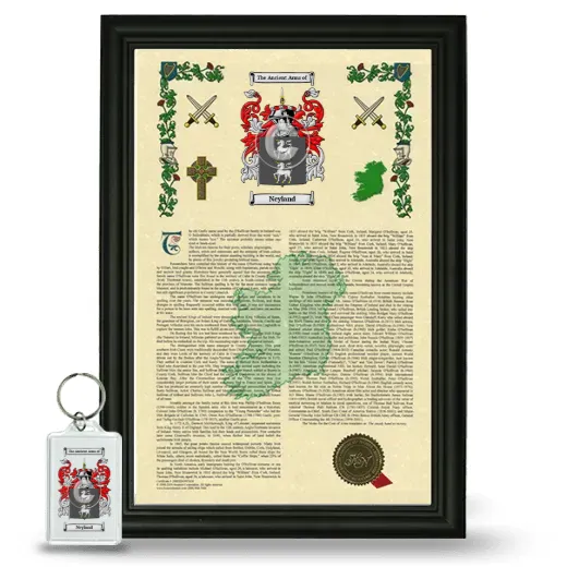 Neyland Framed Armorial History and Keychain - Black