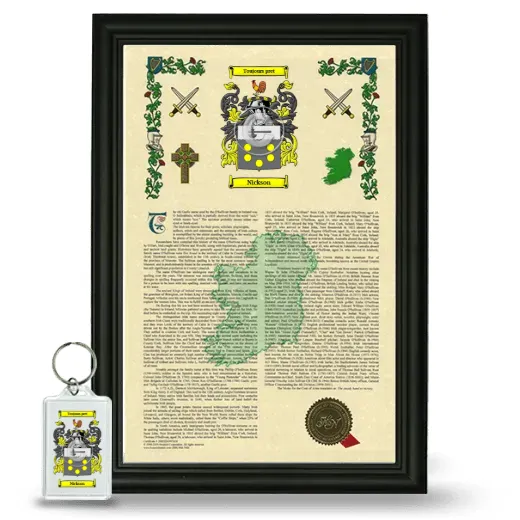 Nickson Framed Armorial History and Keychain - Black