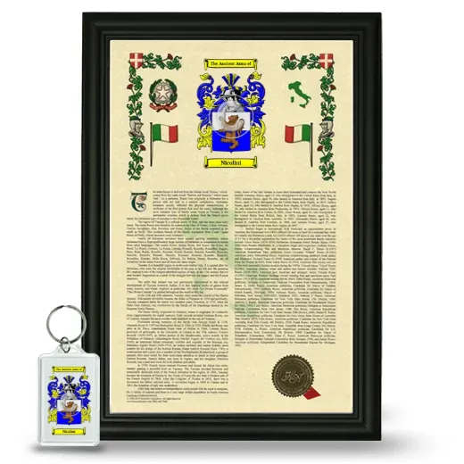 Nicolini Framed Armorial History and Keychain - Black