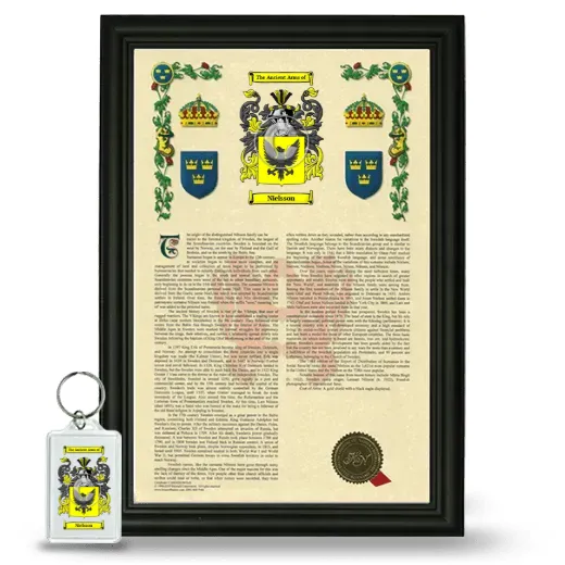 Nielsson Framed Armorial History and Keychain - Black
