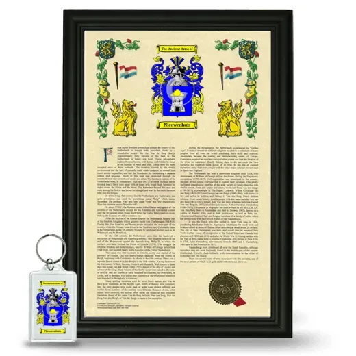 Nieuwenhuis Framed Armorial History and Keychain - Black