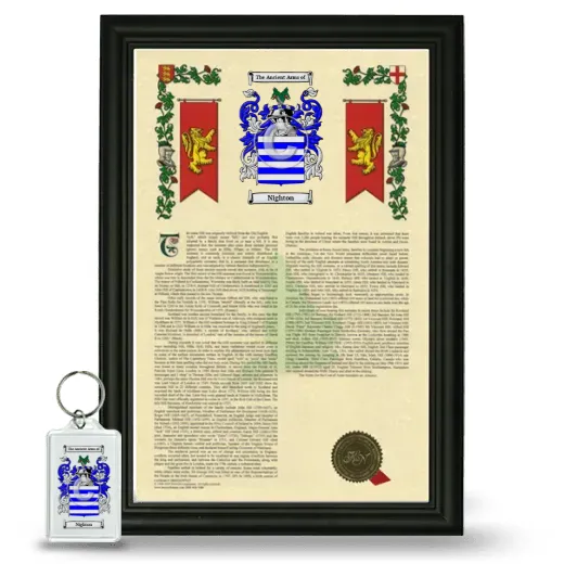 Nighton Framed Armorial History and Keychain - Black