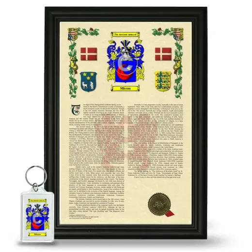Nilsson Framed Armorial History and Keychain - Black