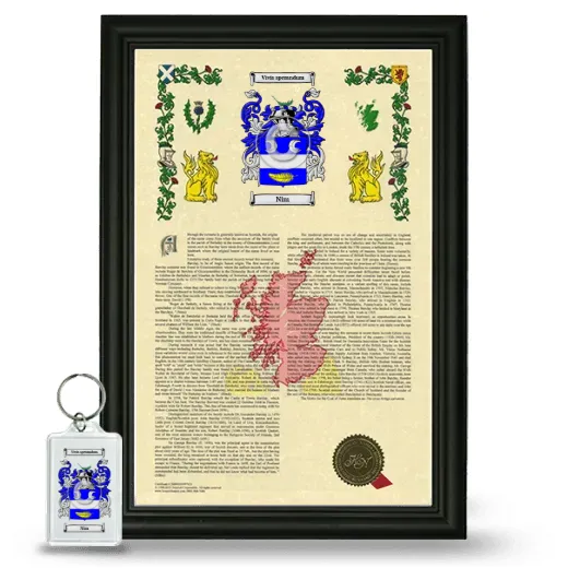 Nim Framed Armorial History and Keychain - Black