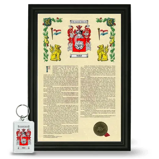 Nobel Framed Armorial History and Keychain - Black