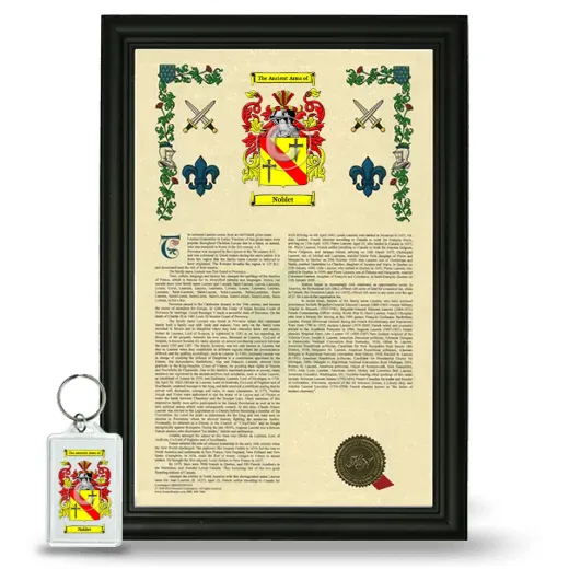 Noblet Framed Armorial History and Keychain - Black